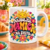 Skodelica »Najboljša mamica na svetu« na beli skodelici – ilustrativni prikaz