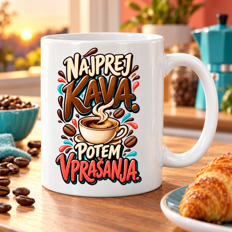 Skodelica »Najprej kava. Potem vprašanja.«