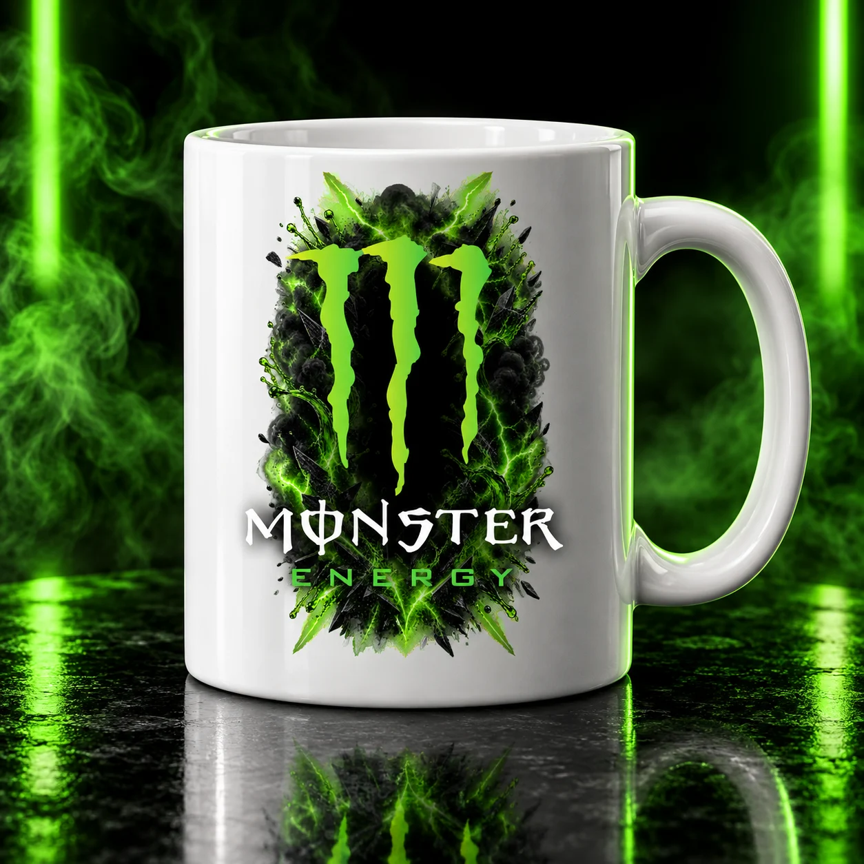 Keramična skodelica 11 oz v slogu Monster Energy – mockup Keramična skodelica 11 oz v slogu Monster Energy