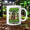 Enduro skodelica Kawasaki »Zelena pomeni gas« – ilustrativni prikaz motiva