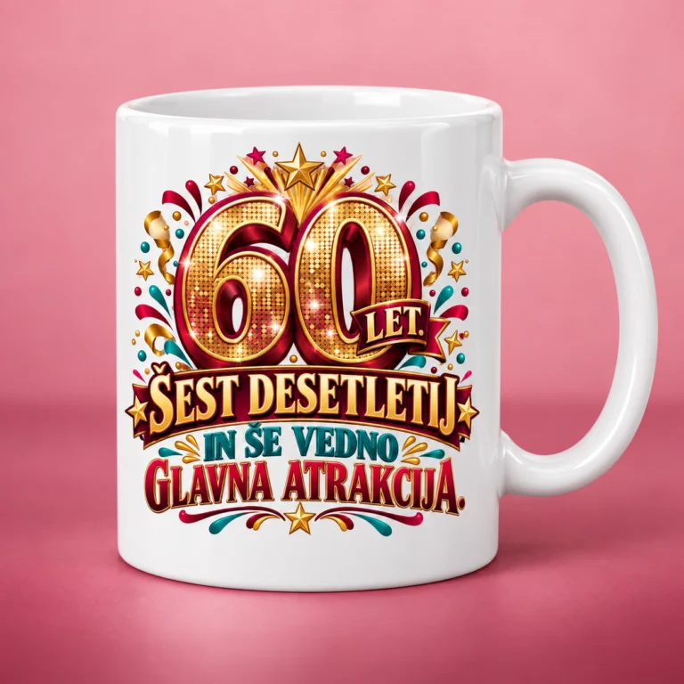 Keramična skodelica za 60. rojstni dan »Glavna atrakcija«