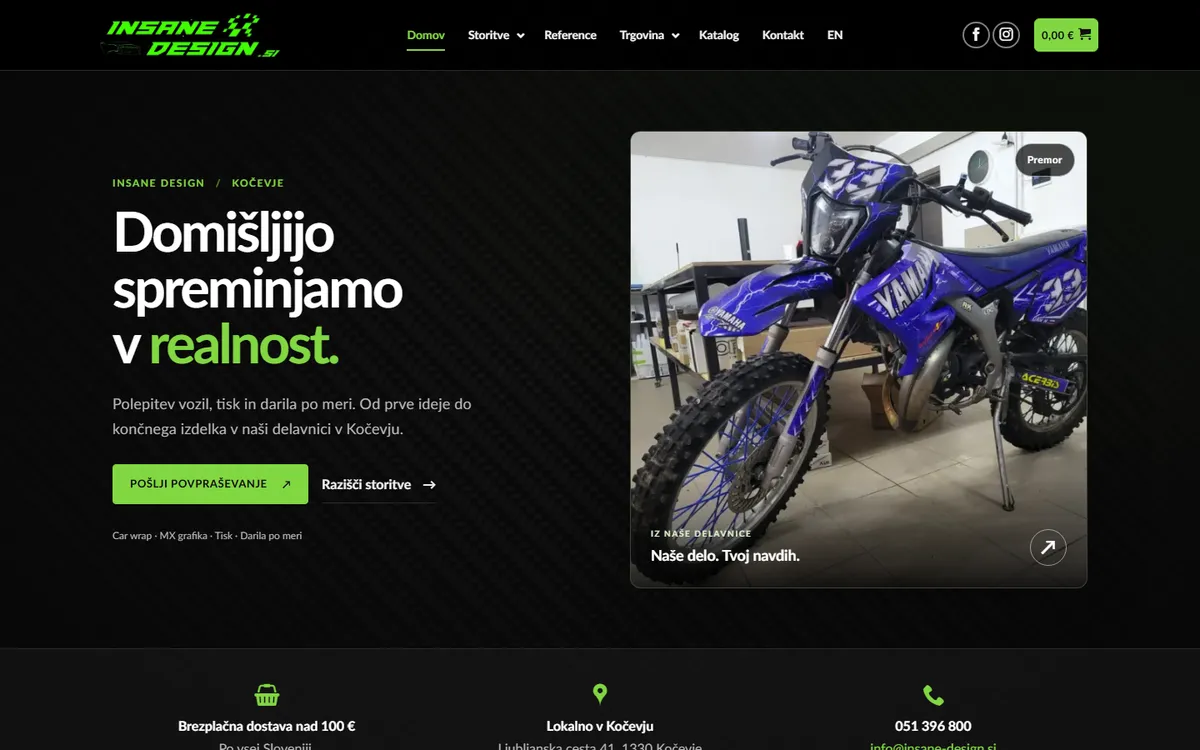 Naslovnica spletne strani insane-design.si