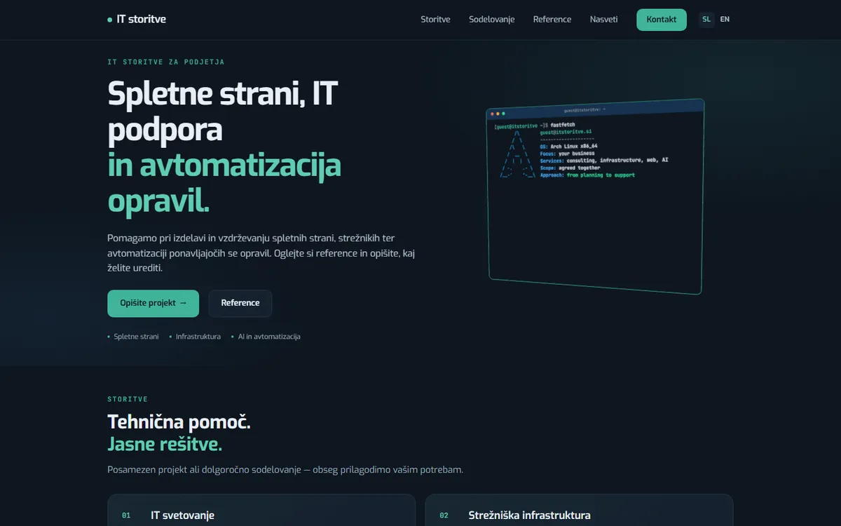 Naslovnica spletne strani itstoritve.si