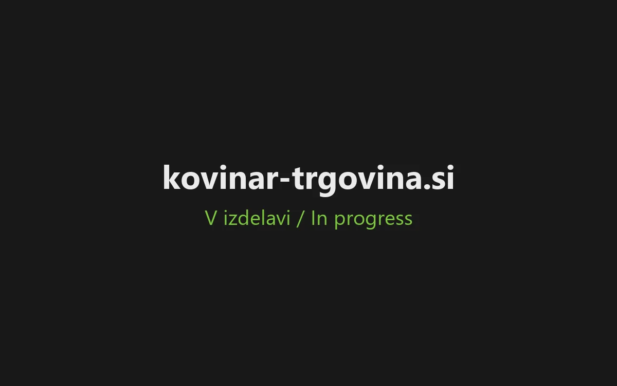 kovinar: spletna stran v izdelavi